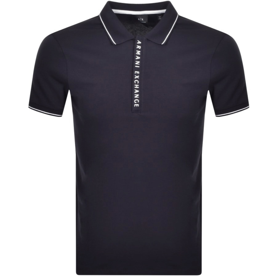 Armani Exchange Short Sleeved Polo T Shirt Navy